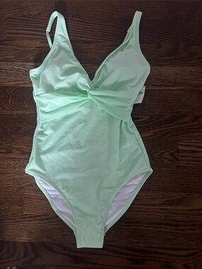 Old Navy Mint Green Twist-Front One-Piece Swimsuit